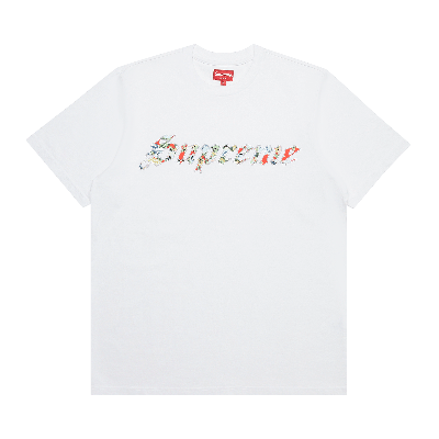 Pre-owned Supreme Floral Appliqué Short-sleeve Top 'white'