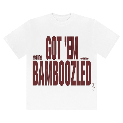 Pre-owned Cactus Jack By Travis Scott Get Em Bamboozled Franchise Short-sleeve T-shirt 'white'