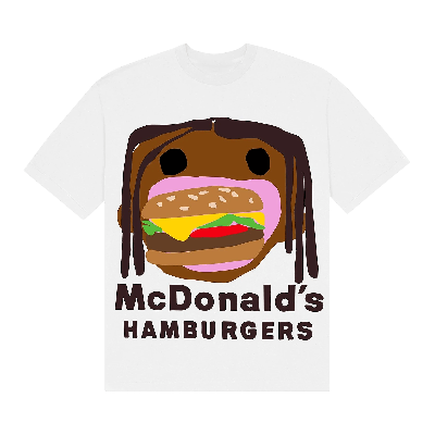 Pre-owned Cactus Jack By Travis Scott X Cactus Plant Flea Market Burger Mouth T-shirt 'white'