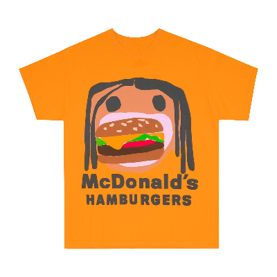 Pre-owned Cactus Jack By Travis Scott X Cactus Plant Flea Market Burger Mouth T-shirt 'gold' In Yellow