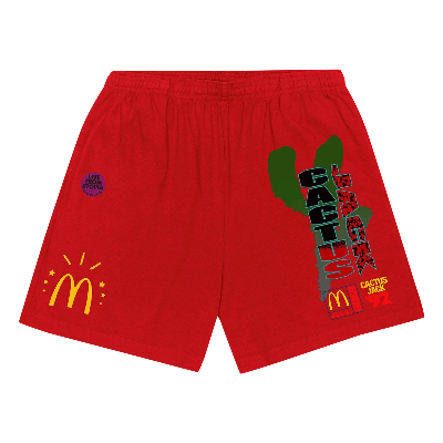 Pre-owned Cactus Jack By Travis Scott X Mcdonald's All American '92 Shorts 'red'