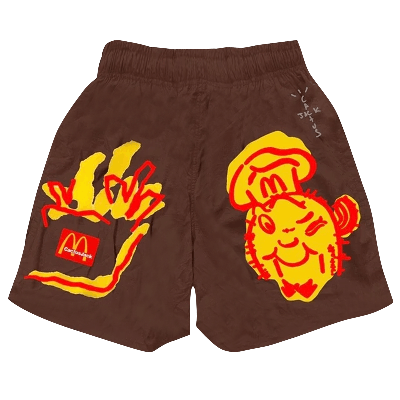 Pre-owned Cactus Jack By Travis Scott X Mcdonald's Illustration Shorts Ii 'brown'
