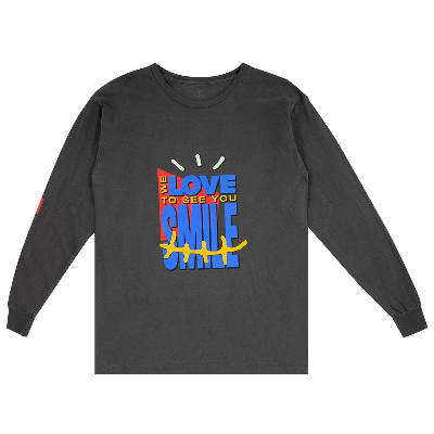 Pre-owned Cactus Jack By Travis Scott X Mcdonald's Smile Long-sleeve T-shirt 'black Pigment Dye'