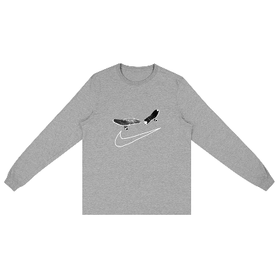 Pre-owned Cactus Jack By Travis Scott For Nike Sb Smile Long-sleeve T-shirt Ii 'heather Grey'