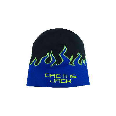 Pre-owned Cactus Jack By Travis Scott Digital Logo Beanie 'black/blue'