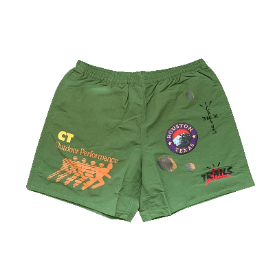 Pre-owned Cactus Jack By Travis Scott Running Wild Shorts 'green'