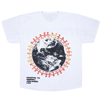 Pre-owned Cactus Jack By Travis Scott Around The World T-shirt 'white'