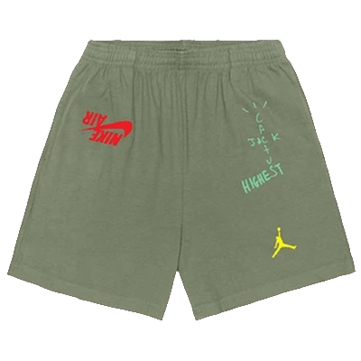 Pre-owned Cactus Jack By Travis Scott X Air Jordan Highest Sweatshort 'green'