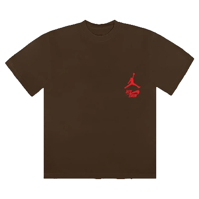 Pre-owned Cactus Jack By Travis Scott X Air Jordan Highest T-shirt 'brown'