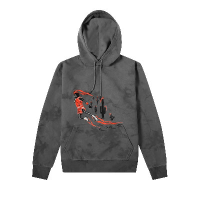 Pre-owned Cactus Jack By Travis Scott X Air Jordan Washed Suede Hoodie 'iron Grey'
