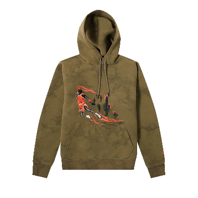 Pre-owned Cactus Jack By Travis Scott X Air Jordan Washed Suede Hoodie 'medium Olive' In Green