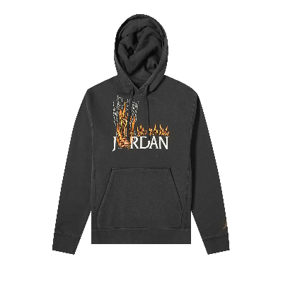 Pre-owned Cactus Jack By Travis Scott X Air Jordan Mj Fleece Hoodie 'black'