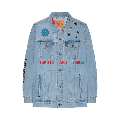 Pre-owned Cactus Jack By Travis Scott Kids'  Astroworld X Levi's Denim Jacket 'blue'