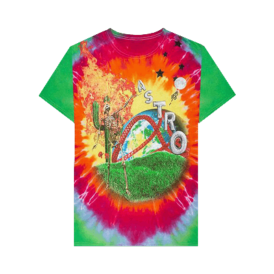 Pre-owned Cactus Jack By Travis Scott Astroworld Smiley T-shirt 'tie-dye' In Multi-color