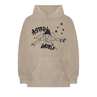 Pre-owned Cactus Jack By Travis Scott Astroworld Look Mom I Can Fly Hoodie 'tan'