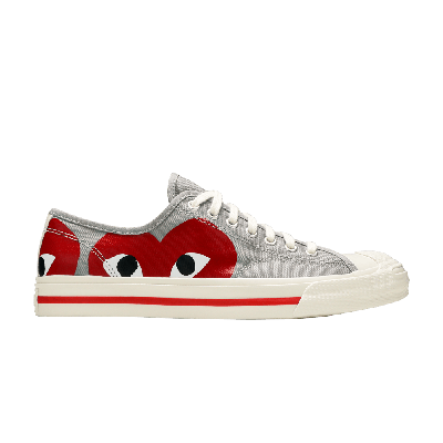 Pre-owned Converse Comme Des Garçons Play X Jack Purcell 'drizzle Red' In Grey