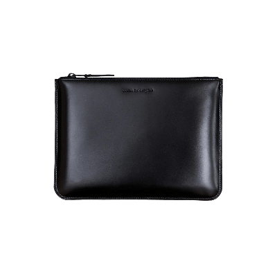 Pre-owned Comme Des Garçons Leather Zip Pouch 'very Black'