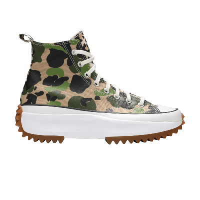 Pre-owned Converse Run Star Hike High 'archive Print Camo' In Green