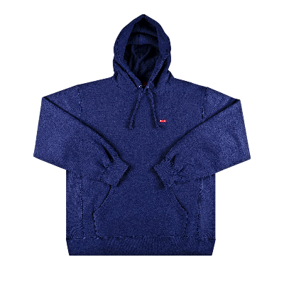 Pre-owned Supreme Small Box Hooded Sweatshirt 'washed Navy' In Blue