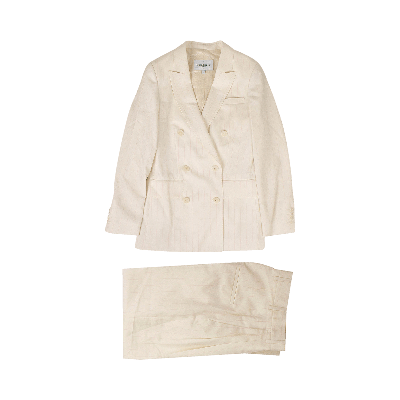 Pre-owned Casablanca Wool Rio Pinstriped Wide Leg Suit 'cream'