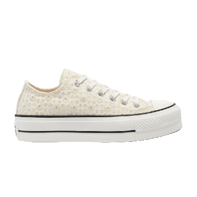 Pre-owned Converse Wmns Chuck Taylor All Star Platform Low 'broderie' In Cream