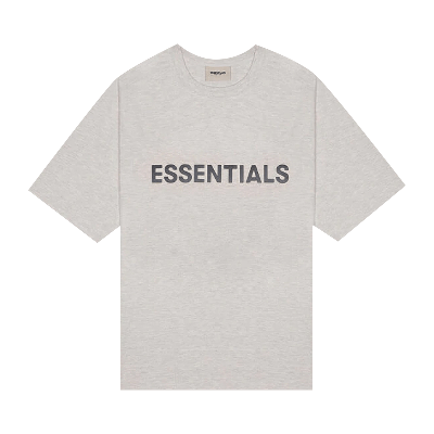 Pre-owned Essentials Fear Of God  T-shirt 'heather Oatmeal' In Grey