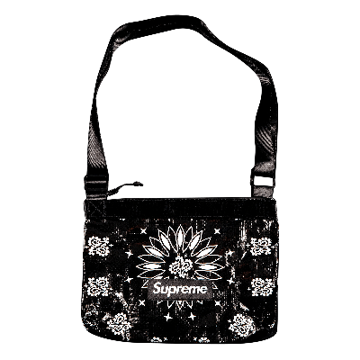 Pre-owned Supreme Bandana Tarp Side Bag 'black'