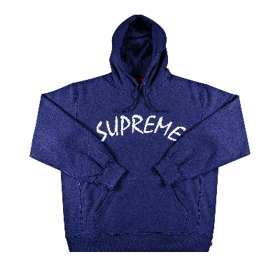 Pre-owned Supreme Ftp Arc Hooded Sweatshirt 'washed Navy' In Blue