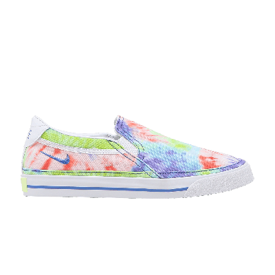 Pre-owned Nike Wmns Court Legacy Print Slip-on 'tie-dye' In Multi-color