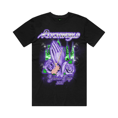 Pre-owned Psychworld X Yams Day 2021 Praying Hands T-shirt 'black'