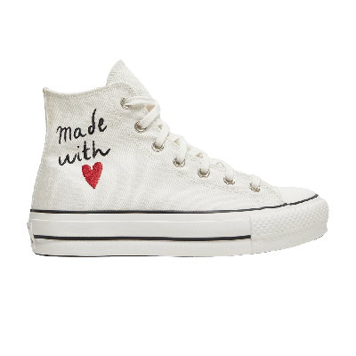 Pre-owned Converse Wmns Chuck Taylor All Star Lift High 'valentine's Day - Vintage White'