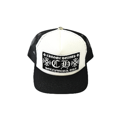 Pre-owned Chrome Hearts Ch Hollywood Trucker Hat 'black/white'