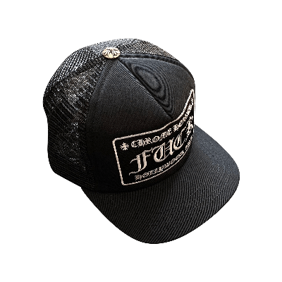 Pre-owned Chrome Hearts Fuck Hollywood Trucker Hat 'black'