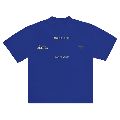 Pre-owned Kanye West Sunday Service Jesus Is King Vinyl I T-shirt 'royal' In Blue