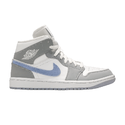 Pre-owned Air Jordan Wmns  1 Mid 'wolf Grey Aluminum'
