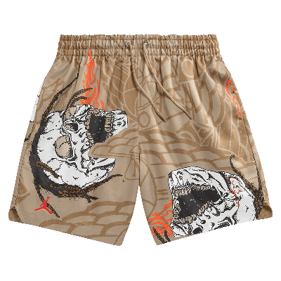 Pre-owned Cactus Jack By Travis Scott X Jordan Pool Short 'khaki' In Tan