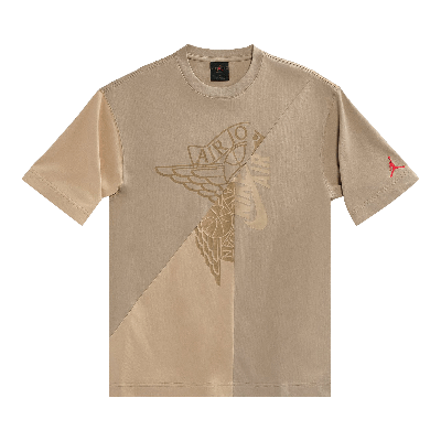 Pre-owned Cactus Jack By Travis Scott X Jordan Short-sleeve T-shirt 'khaki/desert' In Tan