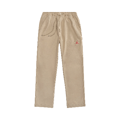 Pre-owned Cactus Jack By Travis Scott X Jordan Canvas Pant 'desert/khaki/university Red' In Tan