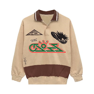 Pre-owned Cactus Jack By Travis Scott Cross Rugby Sweater 'tan/brown'