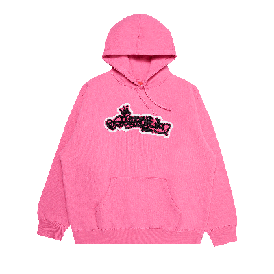 Pre-owned Supreme Handstyle Hooded Sweatshirt 'magenta' In Pink