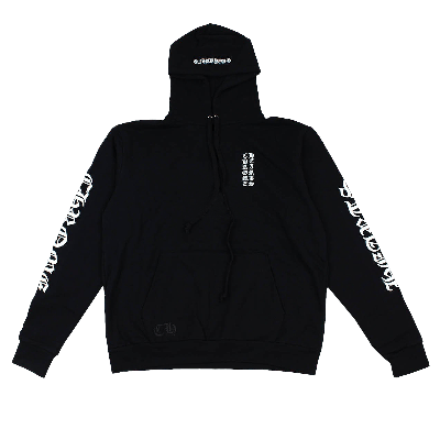 Pre-owned Chrome Hearts Letters Sleeve Fleece Pullover Hoodie 'black/white'