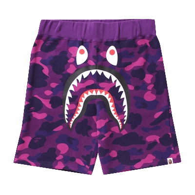 Pre-owned Bape Color Camo Shark Sweat Shorts 'purple'