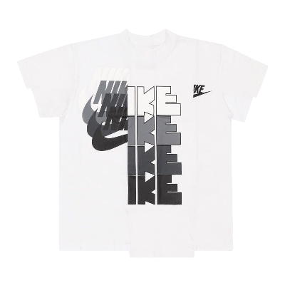 Pre-owned Nike X Sacai Hybrid T-shirt 'white'