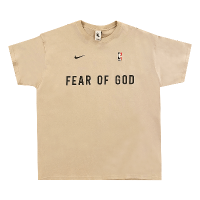 Pre-owned Nike X Fear Of God Warm Up T-shirt 'oatmeal' In Cream