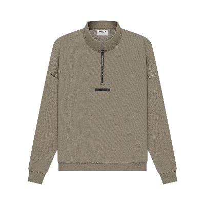 Pre-owned Essentials Fear Of God  Mockneck Half Zip 'taupe' In Tan