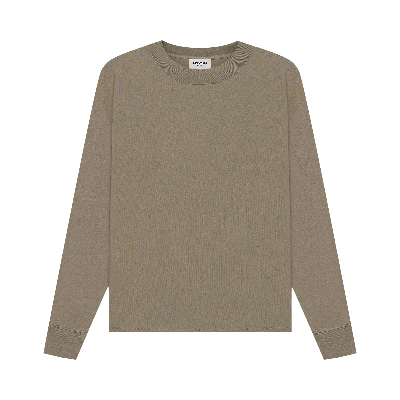 Pre-owned Essentials Fear Of God  Long-sleeve Tee 'taupe' In Tan