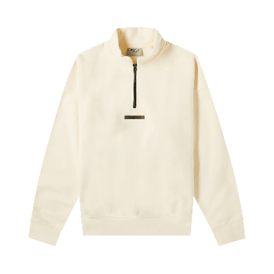 Pre-owned Essentials Fear Of God  Mockneck Half Zip 'buttercream' In Cream