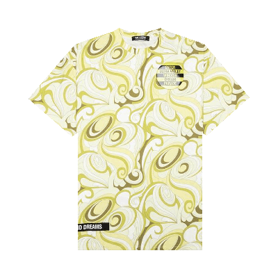 Pre-owned Raf Simons Big Fit T-shirt With Hippie All Over Print 'hippie Yellow'