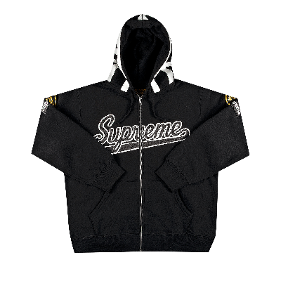 Pre-owned Supreme X Vanson Leathers Spider Web Zip Up Hooded Sweatshirt 'black'