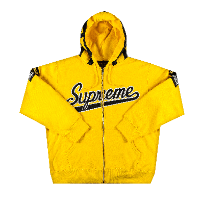 Pre-owned Supreme X Vanson Leathers Spider Web Zip Up Hooded Sweatshirt 'yellow'